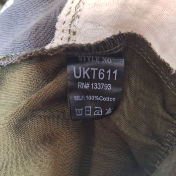 POL Colorblock Olive White Blue Striped 100% Cotton Zip Up Hoodie Boutique Boho - Picture 13 of 13